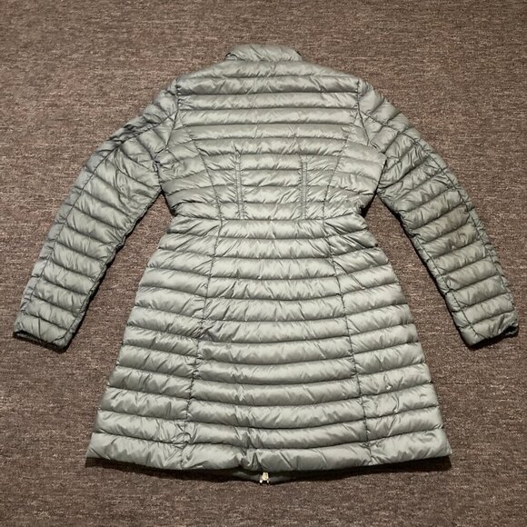 Moncler Women's Size 2 Agatelon Zipped Quilted Puffer Coat Silver Grey - Picture 2 of 16
